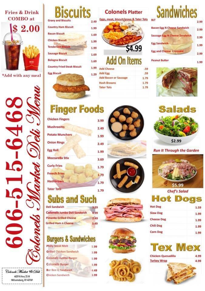 Colonels Market and Deli Spicy Burger 40z